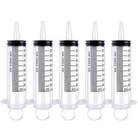 5Packs 100ml Syringe For Industrial, Scientific, Measuring, Watering, Pet Feeding, Liquid Refilling And Dispensing