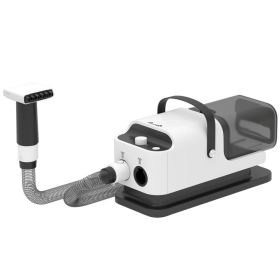 5 in 1 Dog Grooming Vacuum & Dryer w/ Clipper, 50dB Low Noise, Adjustable Speed & Temp, 1.8L Canister