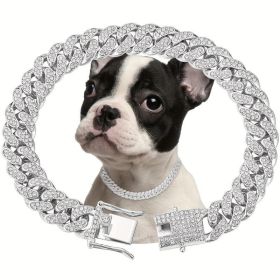 Shiny Diamond Safety Metal Necklace (Option: Silver-XL)