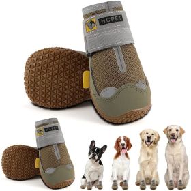 Dog Boots Breathable Dog Shoes for Small Medium Large Dogs; Waterproof Anti-Slip Puppy Booties Paw Protector for Hot Pavement Winter Snow Hiking (Color: black, size: #4 (width 1.96 inch) for 36-43 lbs)